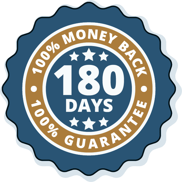 TitanFlow 180-day money-back guarantee badge